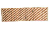 Vintage hand-knotted Gabbeh runner, ivory and copper diagonal stripes, sparse grazing animals.