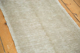 Hand-knotted Oushak rug runner, distressed sand and beige analogous tones.