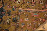 Hand-knotted antique Karabagh rug runner detail, showing intricate floral pile and woven foundation.