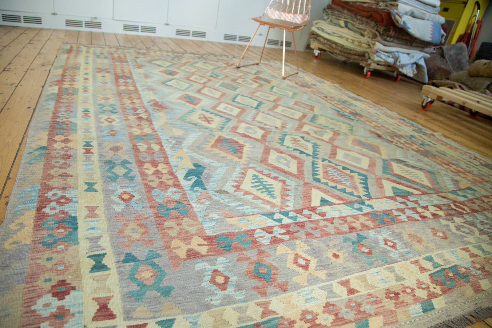 7.5x11.5 New Pakistani Kilim Carpet // ONH Item ee002235 Image 1