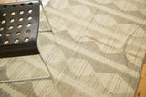 Ivory, beige, and grey alternating stripe and diamond pattern on this modern Kilim.