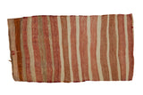 Vintage Turkish Kilim rug with alternating blush, red, ivory, and bronze stripes, 1'11