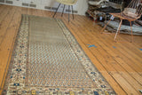 Vintage Malayer runner's allover boteh design and intricate geometric border.