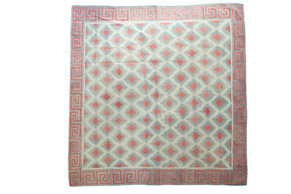 8'6" x 8'6" Vintage Dhurrie Square Carpet / Item ee002323 image 1