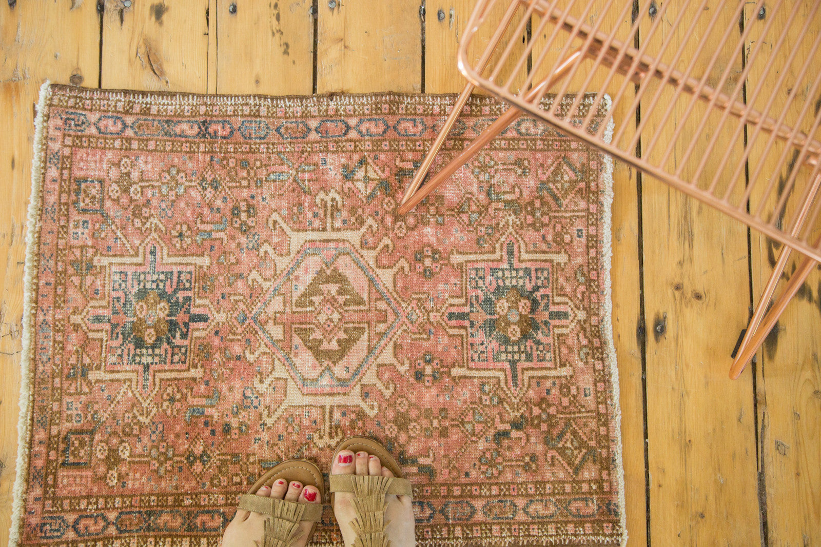 2x2.5 Vintage Karaja Square Rug Mat // ONH Item ee002331 Image 1