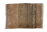 Vintage hand-knotted Gabbeh rug mat with bronze, copper, and charcoal abrash, 2x3.