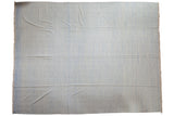 Hand woven Dhurrie carpet in ivory with pale powder blue vertical stripes, 10'6