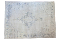9x12.5 Vintage Distressed Oushak Carpet // ONH Item ee002375
