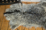 Soft, curly Angora pelt texture blending natural ivory, grey, and charcoal tones.