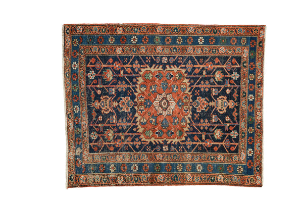 3.5x4 Vintage Distressed Heriz Square Rug // ONH Item ee002381