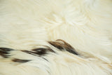 Soft, luxurious angora pelt, with ivory, jet black, and bronze fur.