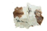 Luxurious Angora Hand Pelt Turkish rug in ivory, reddish brown, and jet black.