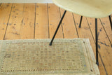 Hand woven Turkish Jijim runner: linear geometric pattern in pistachio green, ivory, zigzag border.