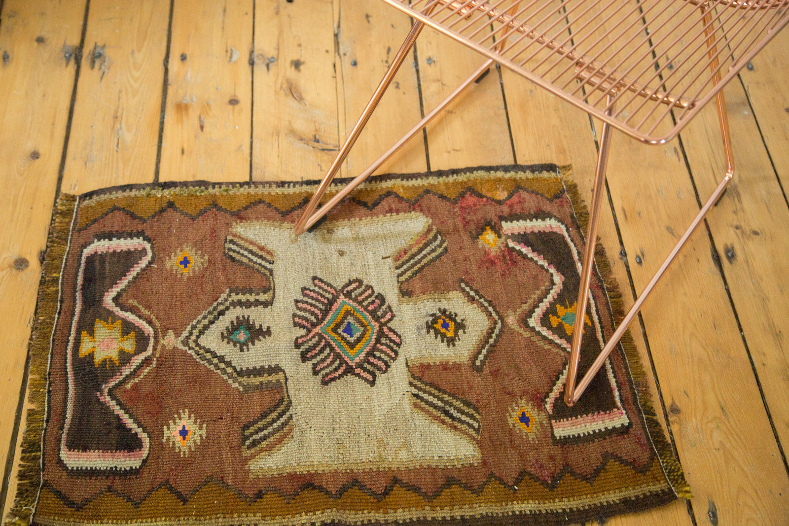 2x2.5 Vintage Kilim Square Rug Mat // ONH Item ee002414 Image 1