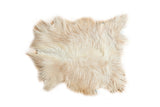 Soft, luxurious Angora skin rug in ivory with reddish brown hints, 2'6