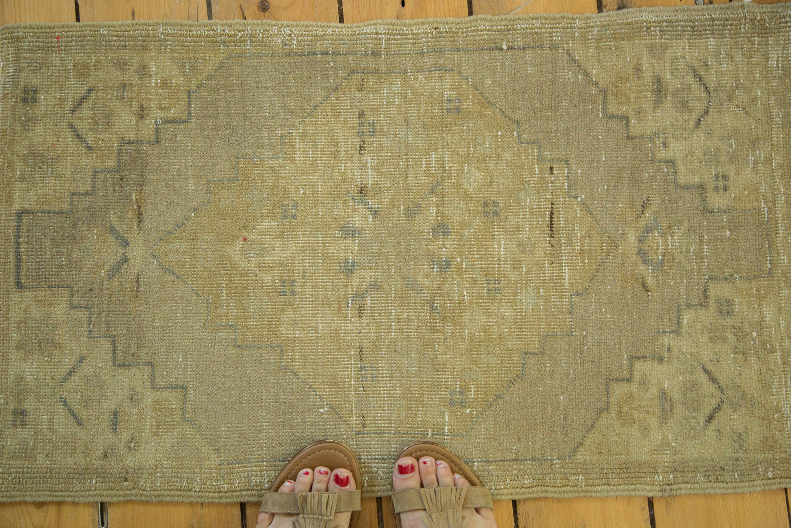 1.5x3 Vintage Distressed Oushak Rug Runner // ONH Item ee002459 Image 1