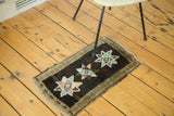 Hand knotted Turkish Oushak rug mat with plush pile and triple star design.