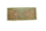 Vintage Oushak runner, geometric double medallions in sage green, peach, bronze, 1'5