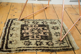 Plush pile vintage Turkish Oushak rug with geometric rams horn and star motifs.