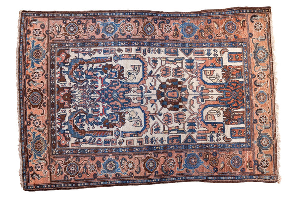 4x6 Vintage Persian Hamadan Rug // ONH Item ee002495