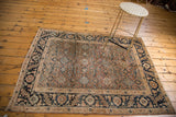 Secure edge and intricate large-scale Herati motif with sickle leaves on antique Tabriz rug.
