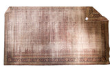 Distressed Kaisary carpet, threadbare Herati pattern, earthen tones, turtle border, 11'3