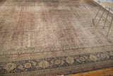 Distressed Kaisary rug border with classic turtle, samovar motifs in muted earthen tones.
