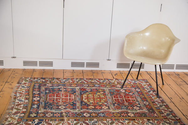 4x5.5 Distressed Antique Shirvan Rug // ONH Item ee002508 Image 6