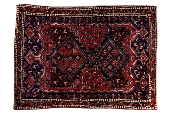 3.5x5 Vintage Persian Afshar Rug // ONH Item ee002520