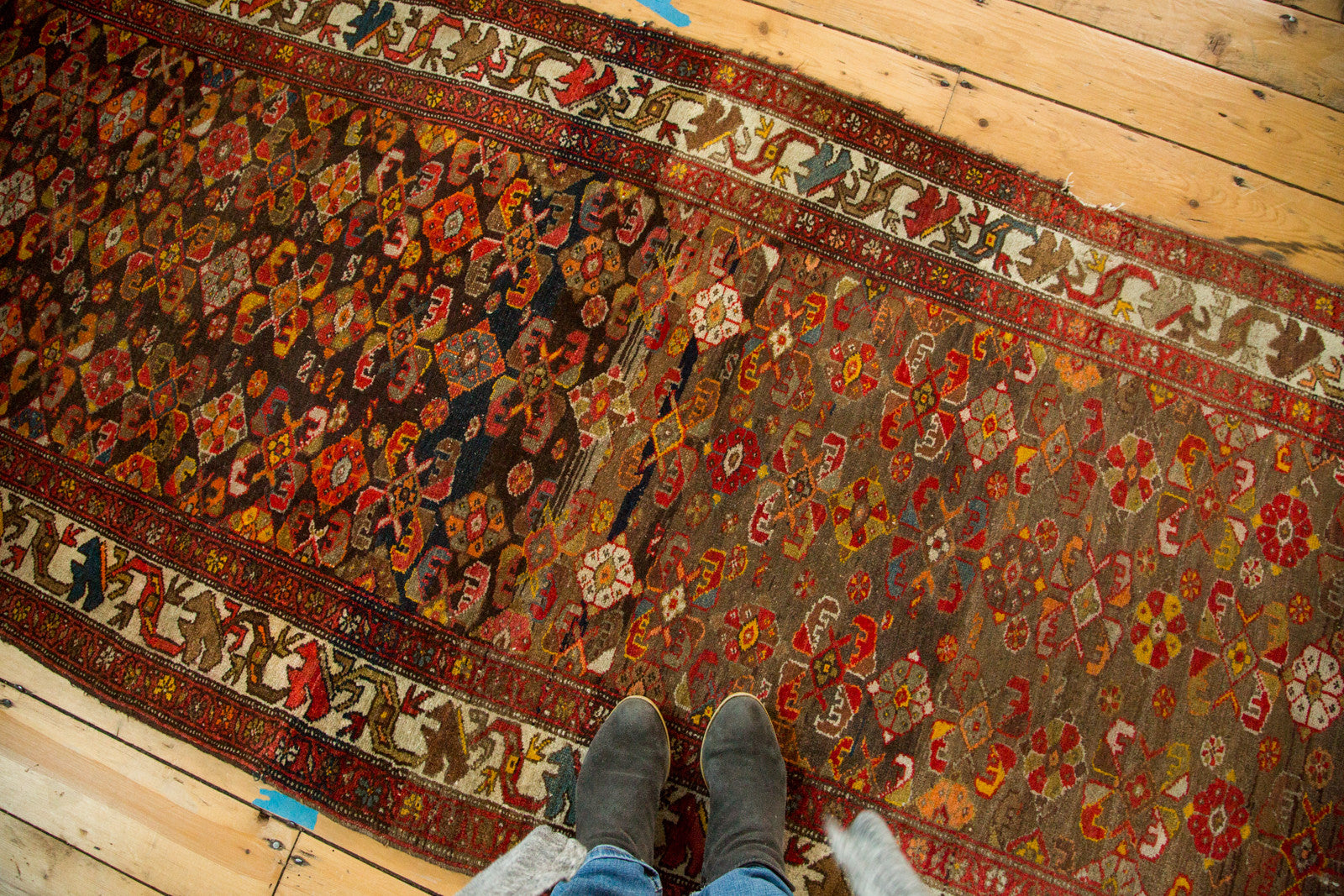 3.5x16 Distressed Vintage Malayer Rug Runner // ONH Item ee002554 Image 1