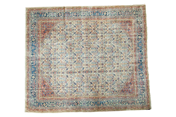 Distressed Vintage Oushak Carpet