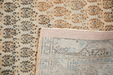 Vintage Mir Sarouk rug showing muted allover geometric pattern and secure hand knotted foundation.