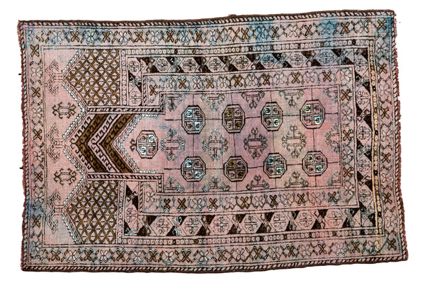 Distressed Vintage Dualatabad Square Rug