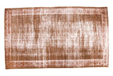 Distressed vintage Mahal carpet with faded brown field, white distress, subtle borders, 7'8