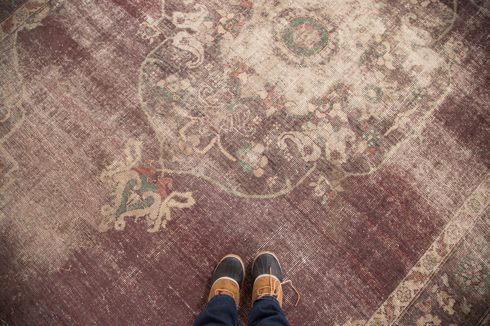  Distressed Vintage Oushak Carpet / Item ee002600 image 2
