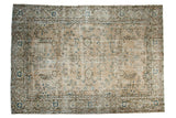 Distressed Vintage Oushak Carpet