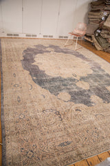 Distressed Vintage Oushak Carpet