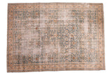 Distressed Vintage Oushak Carpet