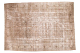 Distressed vintage Khorassan carpet with allover pattern in soft charcoal, cream, and silver, 10'2
