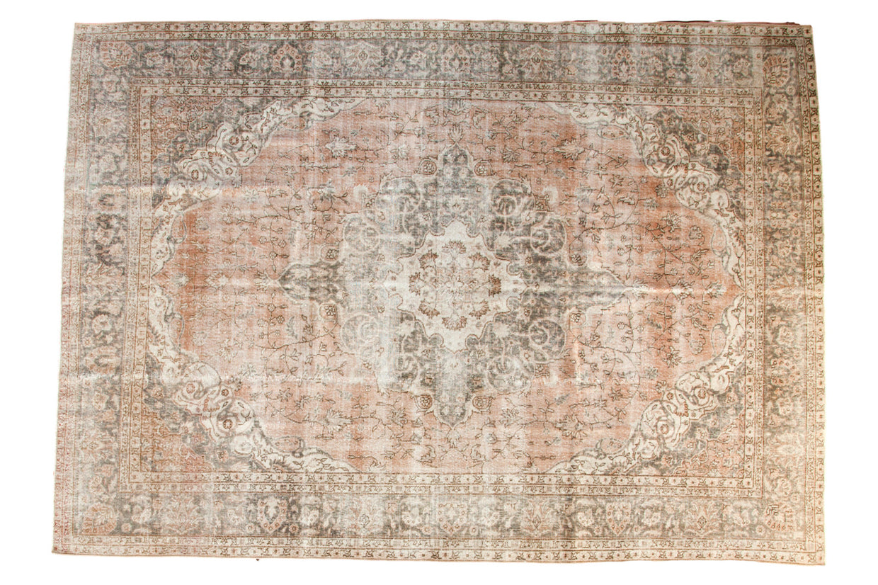8x11.5 Distressed Vintage Oushak Carpet // ONH Item ee002631