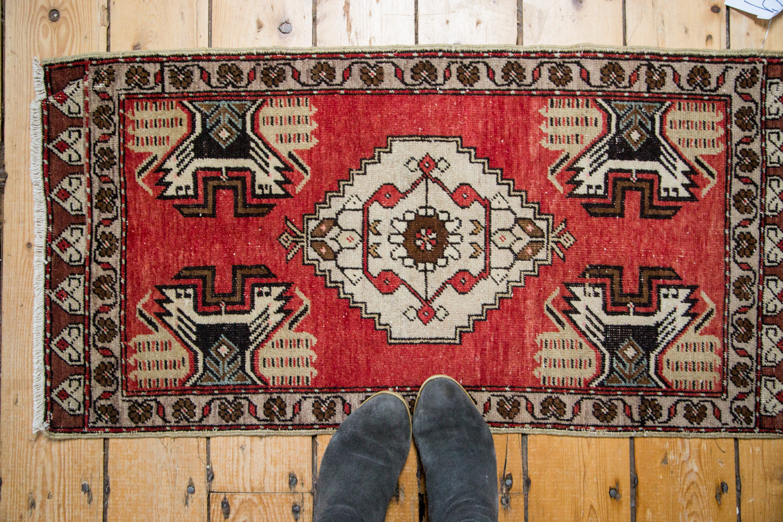  Vintage Oushak Rug Mat / Item ee002639 image 2