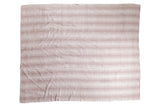 Vintage hand-woven Turkish Flatweave carpet with varying ivory and beige stripes, 7'4