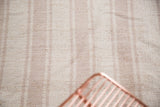 Textured hand woven vintage Turkish flatweave, varying ivory and beige stripes.