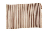 Hand woven 1970s Moroccan Kilim rug with natural striated beige and brown stripes, 4'8