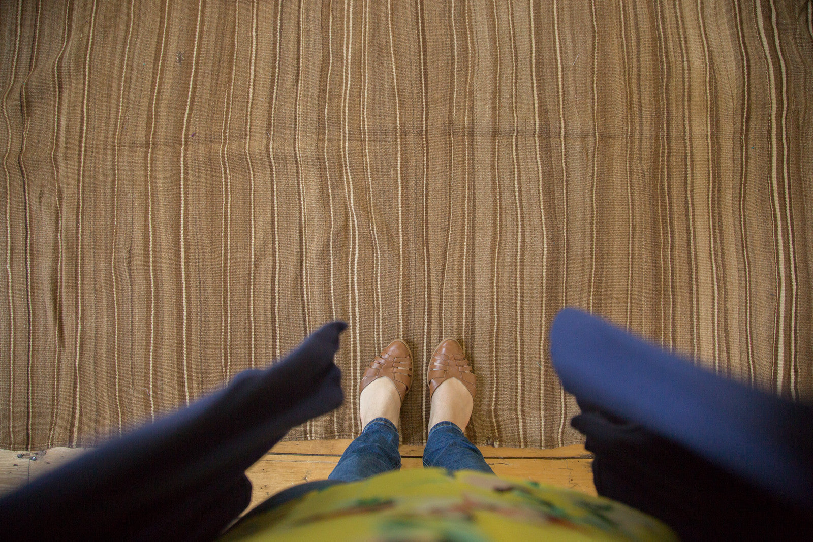 4.5x8 Vintage Striped Moroccan Kilim Rug // ONH Item ee002661 Image 1