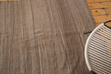 Vintage Moroccan Kilim runner with natural brown and beige striated flat weave.