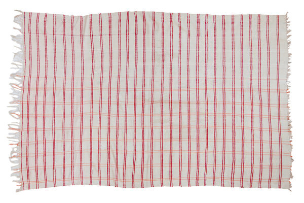 4x6.5 Vintage Moroccan Plaid Textile Throw Rug // ONH Item ee002673