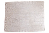 Hand woven Turkish vintage flatweave carpet, textured ivory with charcoal flecks, 6'6