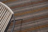 Rhythmic striated stripes of vintage Moroccan Kilim with natural earth tones.