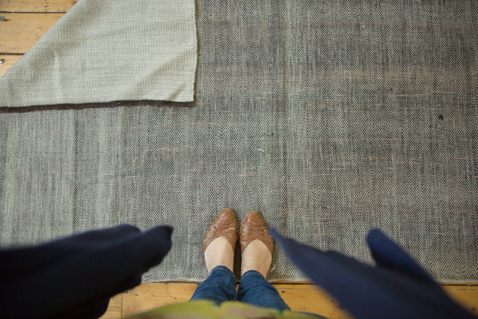 4x6.5 Vintage Flatwoven Reversible Wool Rug // ONH Item ee002679 Image 1